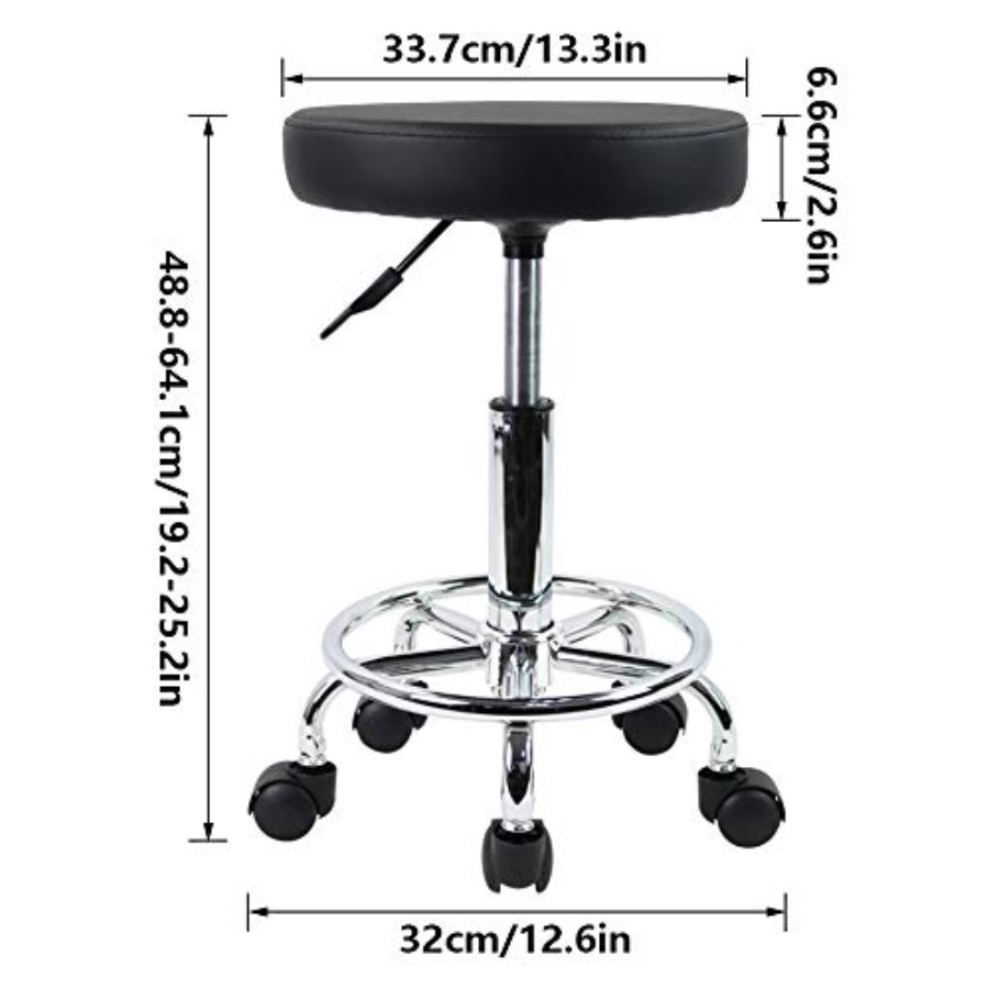 PU Leather Round Rolling Stool - Spa & Wellness Centre Lielupe recension och pris